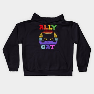 LGBT Ally Cat Be Kind Gay Rainbow Funny LGBTQ Gifts Kids Hoodie